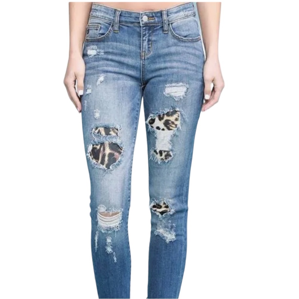 Judy Blue Jeans with animal print EUC